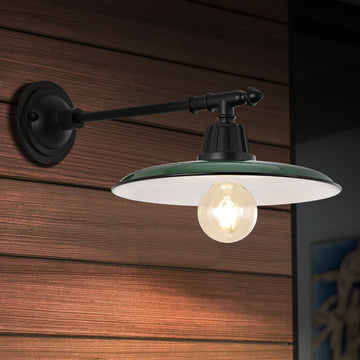Bonner 12" Farmhouse Industrial Indoor/Outdoor Iron LED Victorian Arm Outdoor Sconce